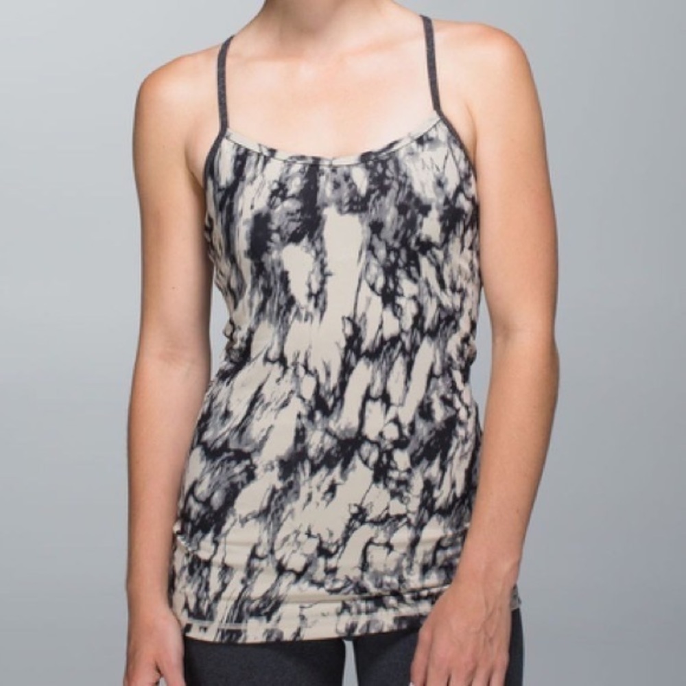 Lululemon Power Y Pose Racerback Tank Top - Black Tie Dye Stretch - Womens 8